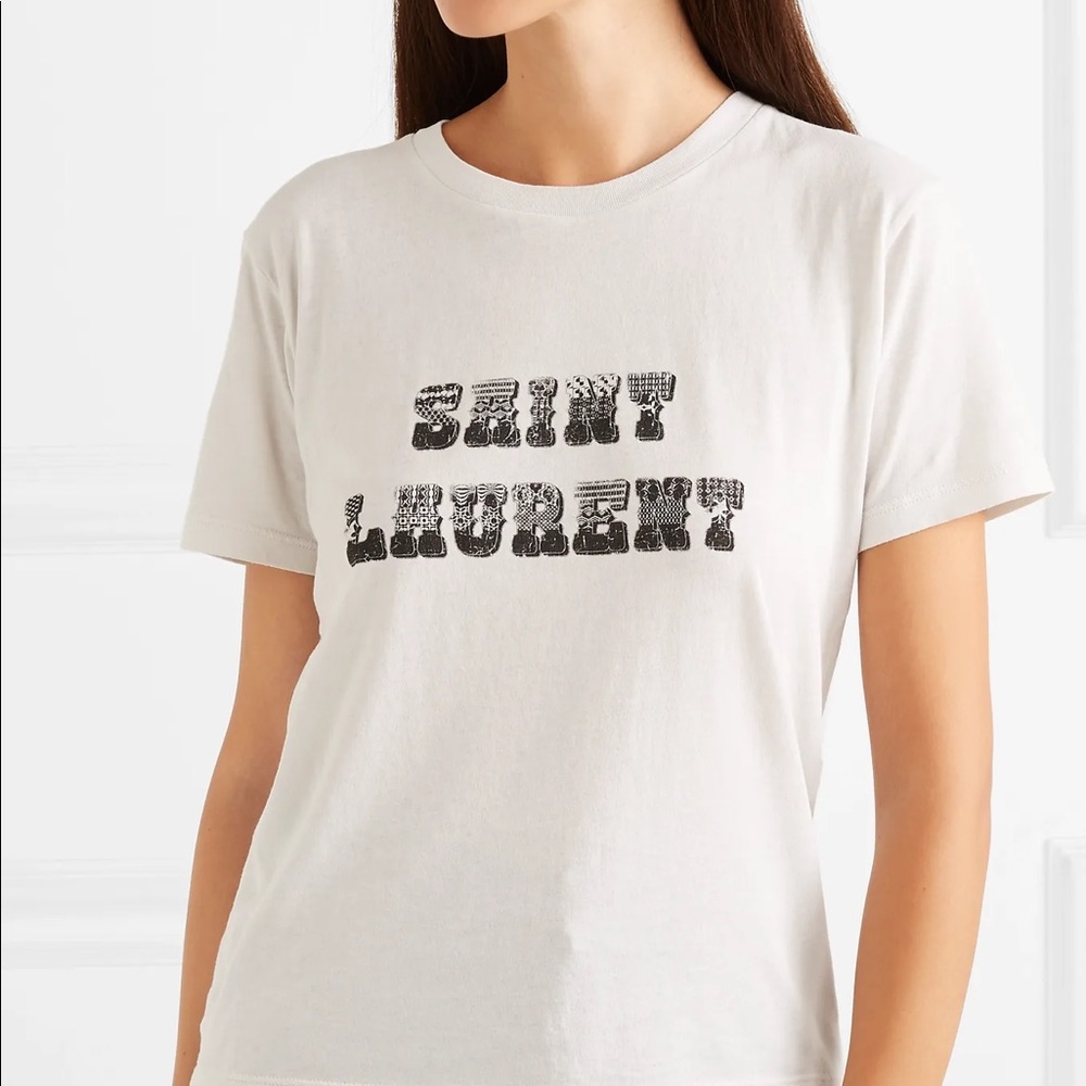 NWT YSL Yves Saint Laurent authentic logo tee XS